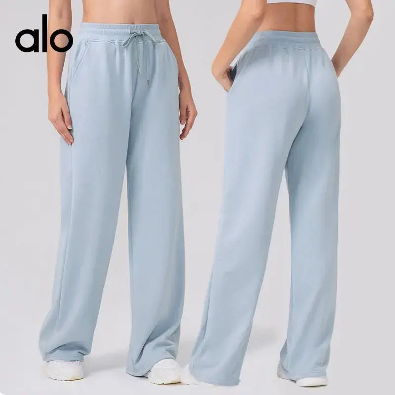 Ensemble sweat zippé et pantalon large ALO – Bleu ciel Alo