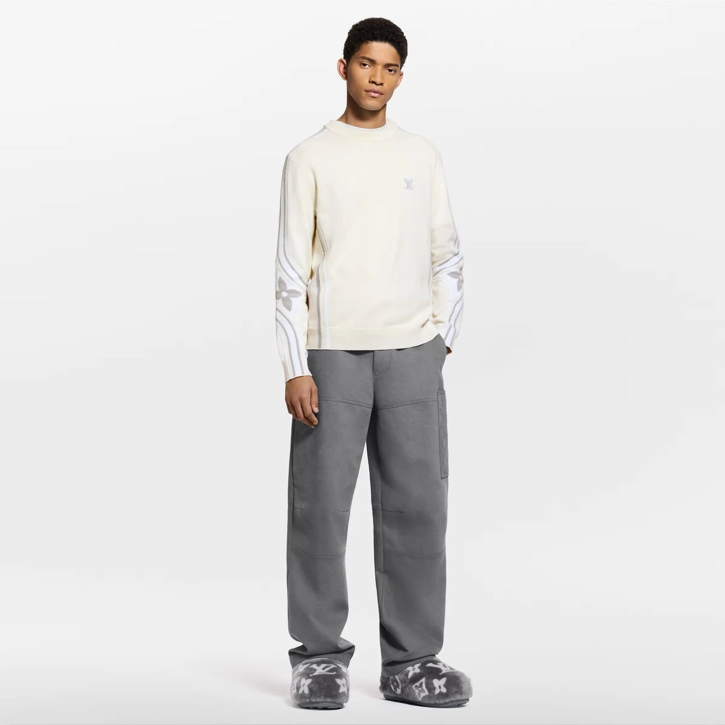 Pull à col rond en maille graphique