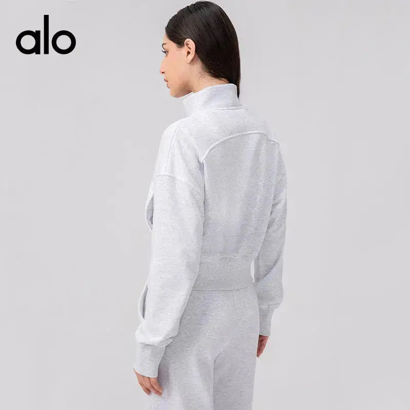 Ensemble sweat zippé et pantalon large ALO – Gris Alo