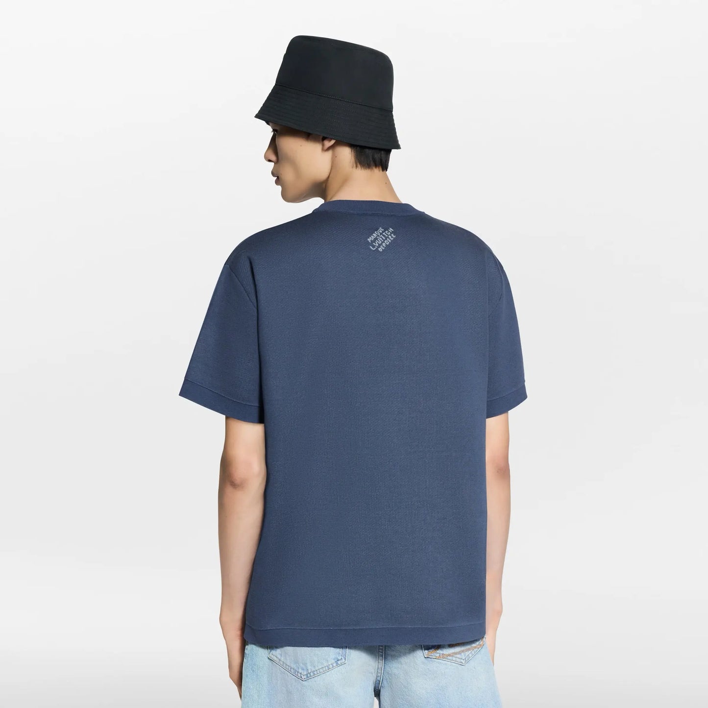 Pull col rond à manches courtes en jacquard Louis vuitton