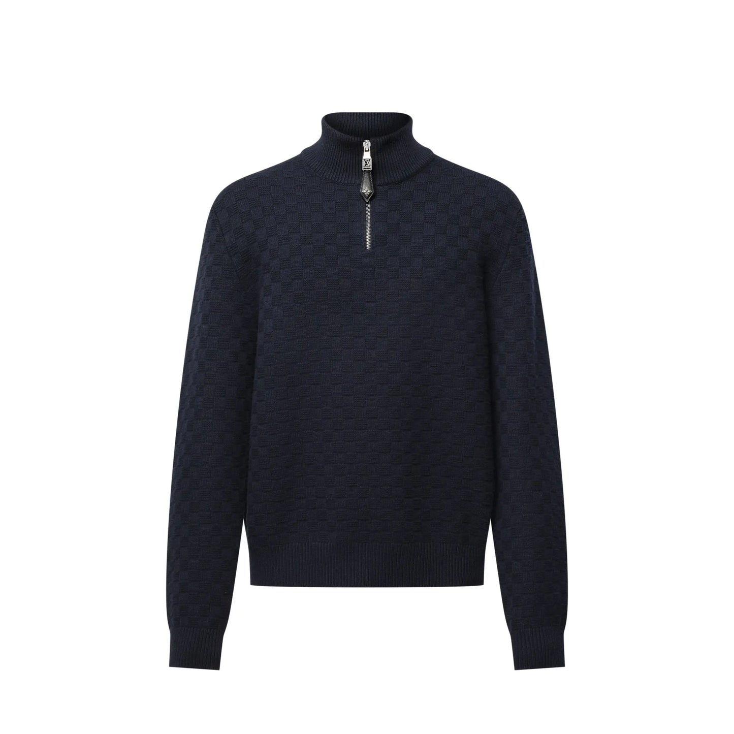 Pull demi-zippé en laine et cachemire