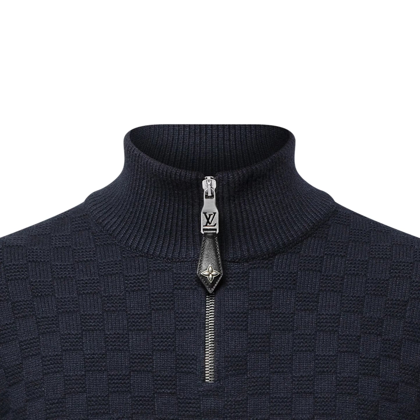 Pull demi-zippé en laine et cachemire